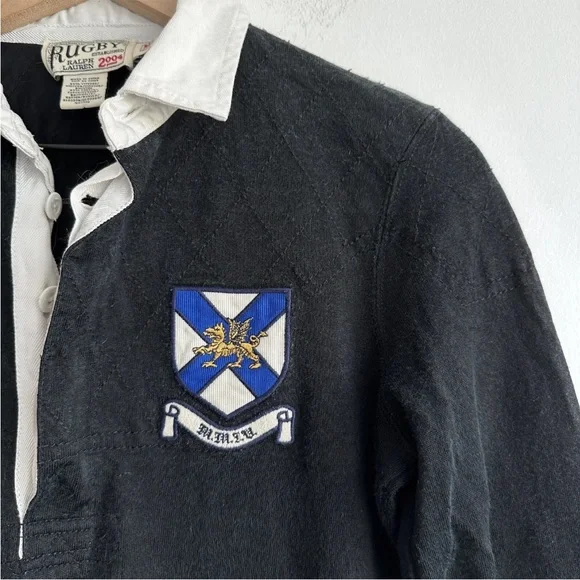 Ralph Lauren Rugby 2004 Polo Long Sleeve Shirt Medium Crest Embroidered Vintage - Picture 2 of 11